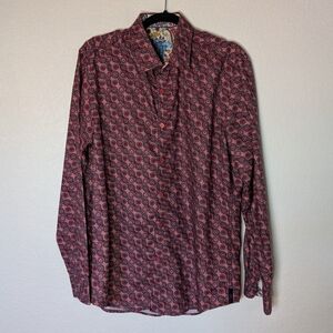 Sugar Men's Red Patterned Shirt